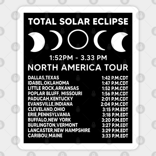 2024 total solar eclipse April 8th Path Of The Eclipse North America Tour State Totality Magnet by Emma Creation